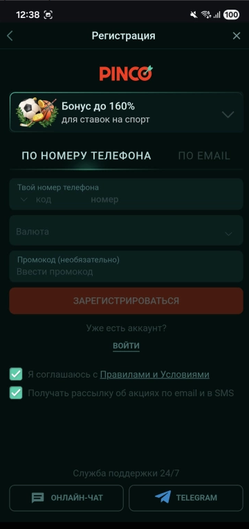 Скриншоты Pinco на Андроид 1