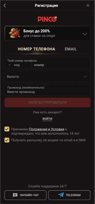 Скриншоты Pinco на Андроид 1